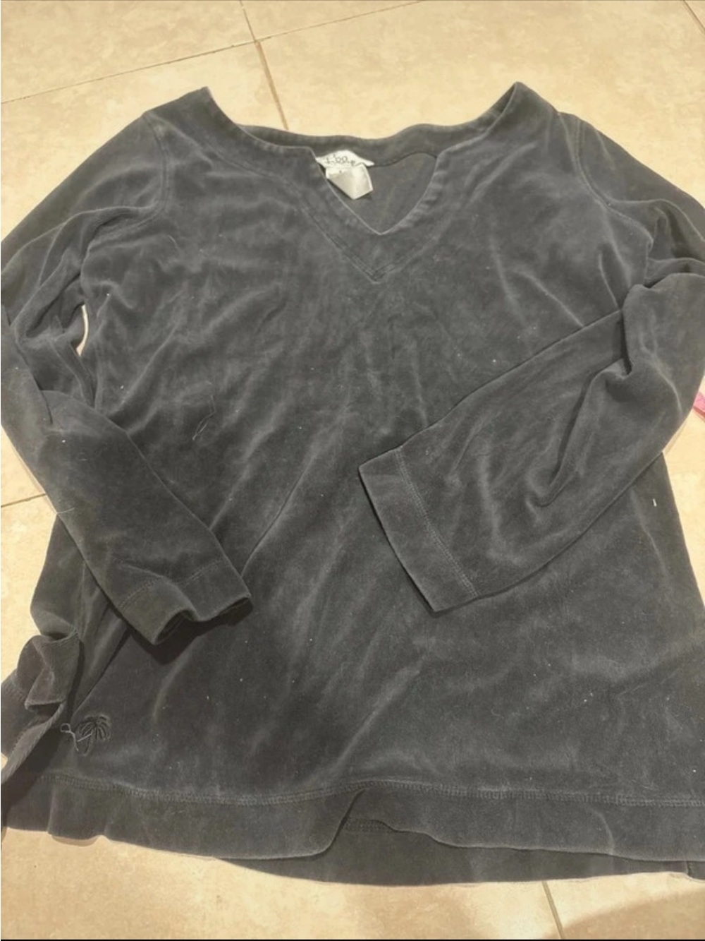 lily pulitzer velour long sleeve black size small
